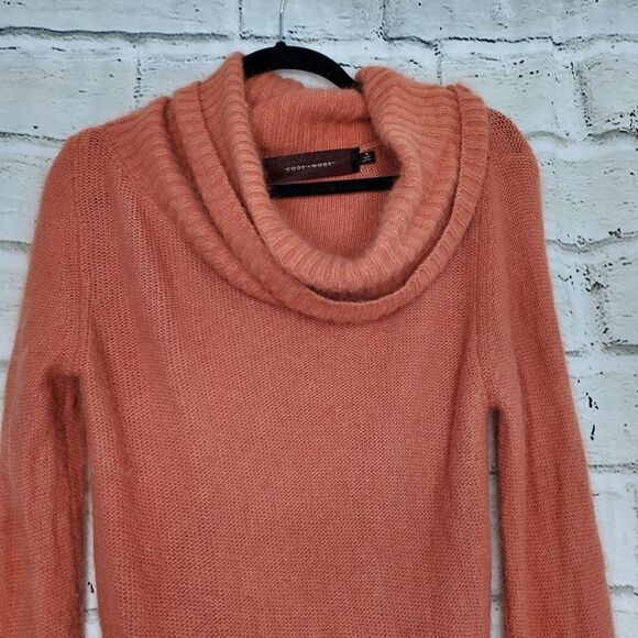 Code x mode Orange Fuzzy Cowl Neck Sweater medium - Picture 9 of 10